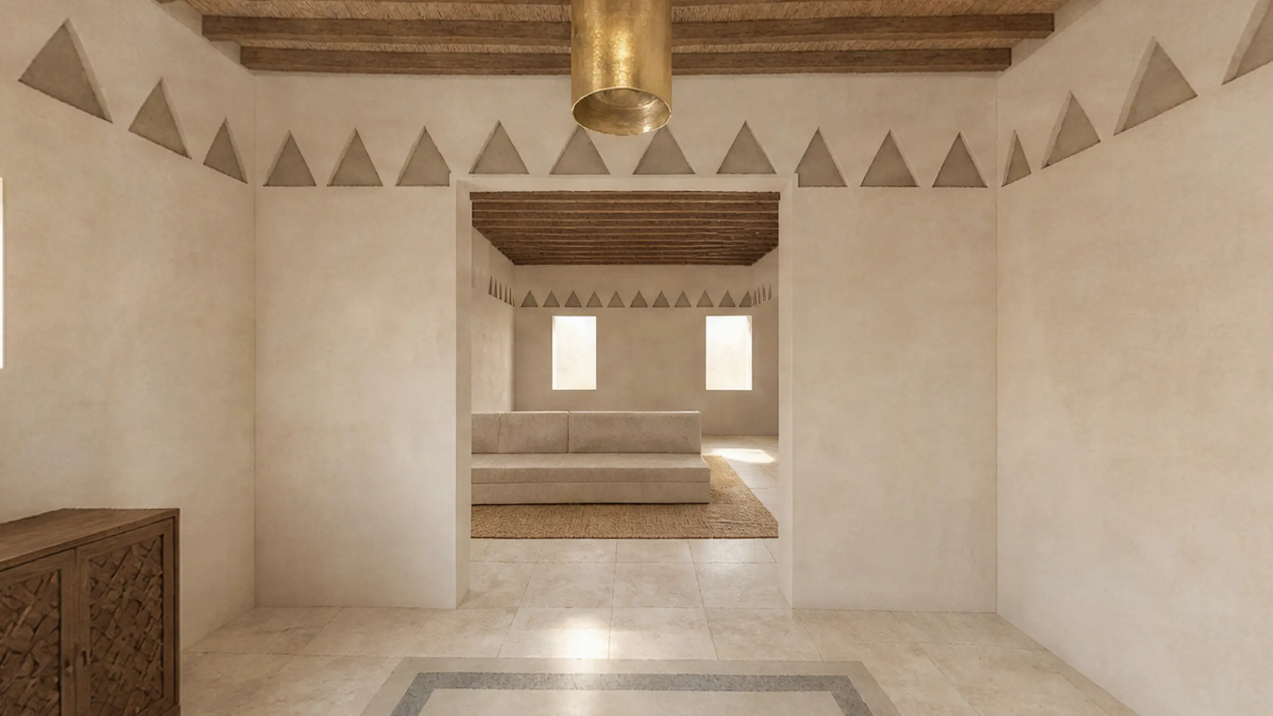 Contemporary Najdi villa entrance — tour preview
