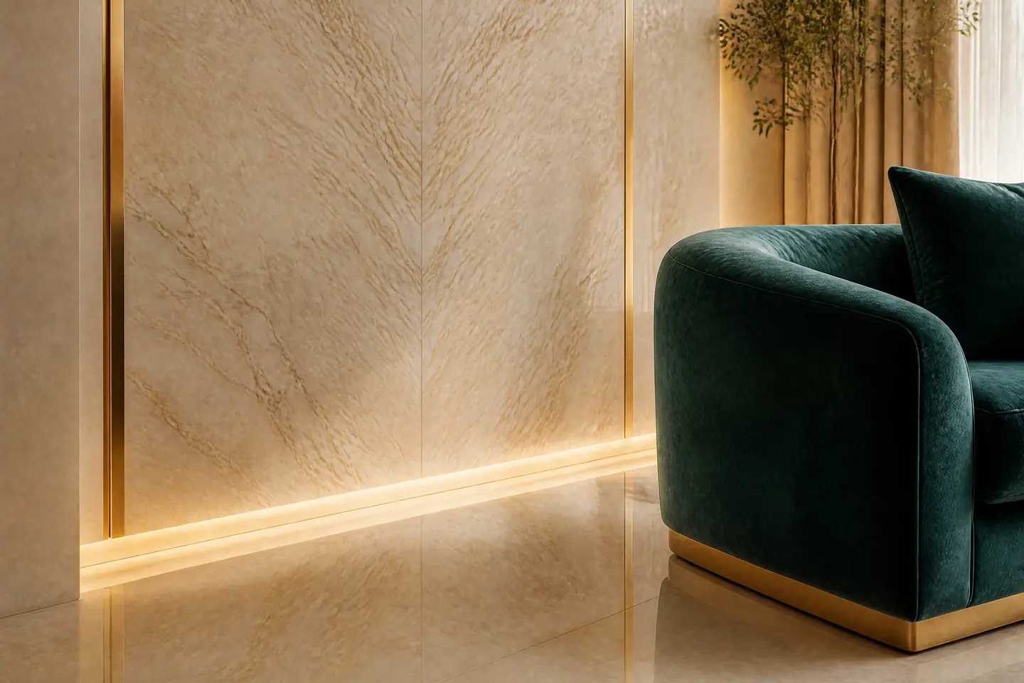A close-up of Modern Luxury style materials, furniture and finishes