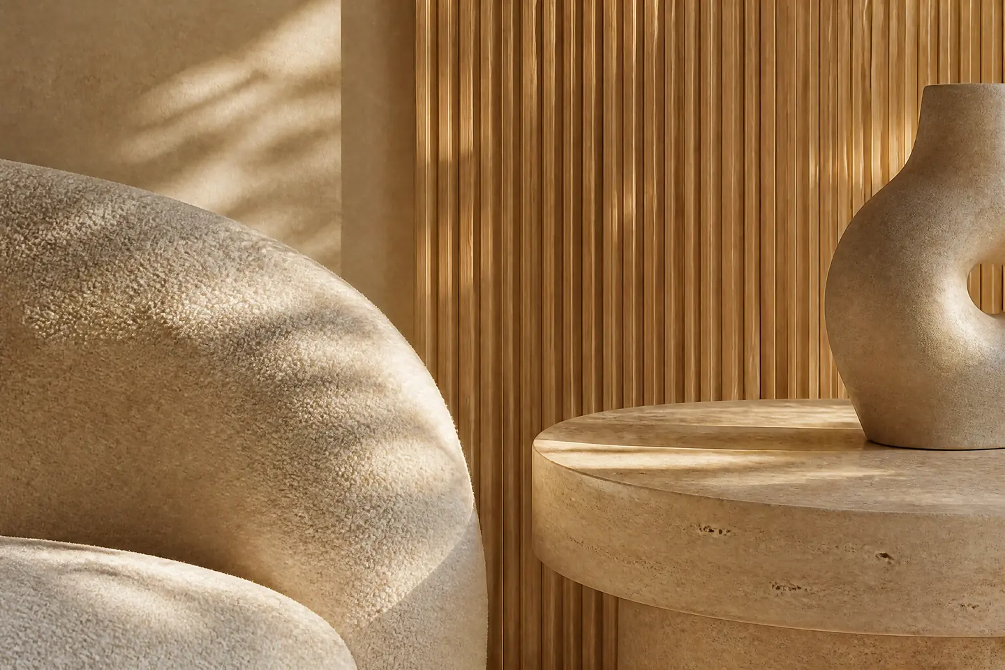 A close-up of Contemporary style materials, furniture and finishes