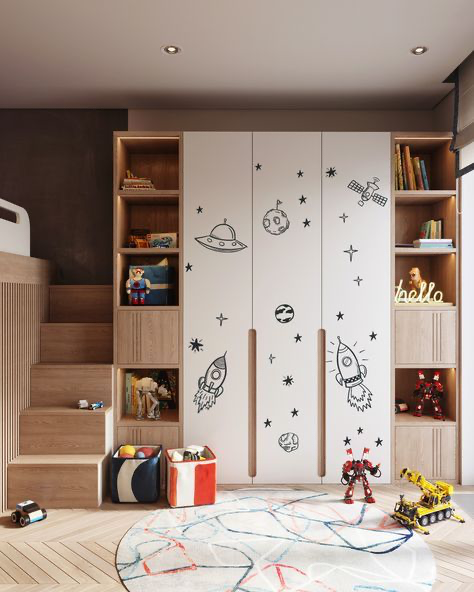 Children's wardrobe in children's room design