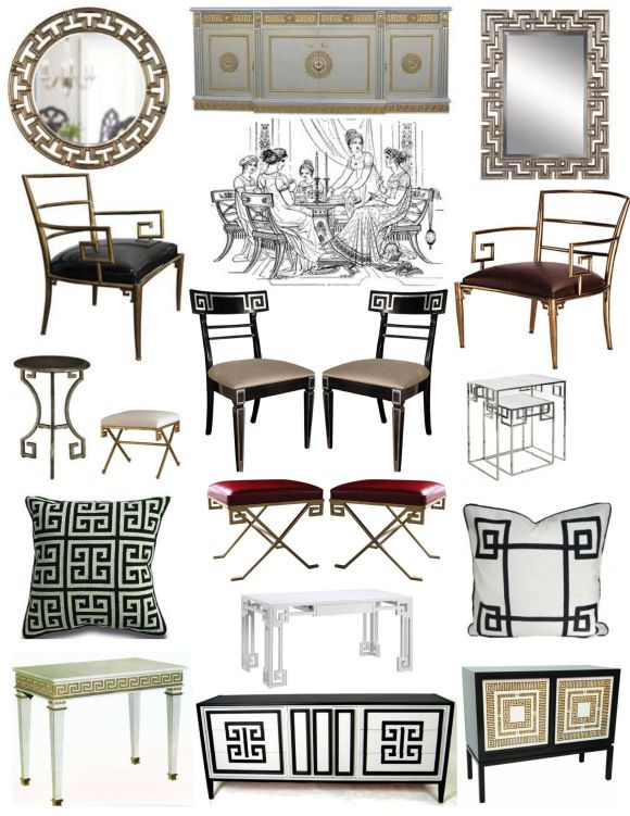 Furniture in Greek décor