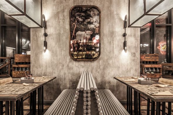 ديكور مطعم صناعي